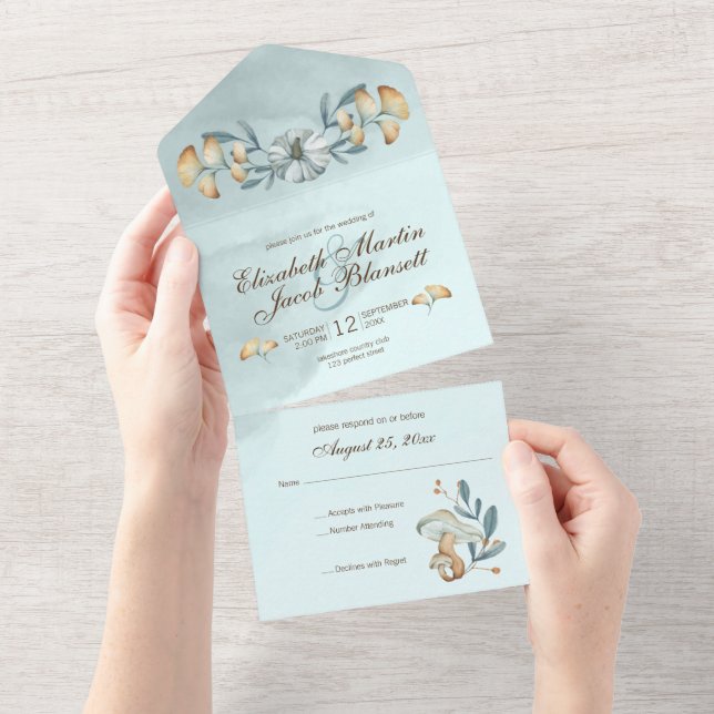 Casamento de Abóbora Azul e Ginkgo (Aba destacável)