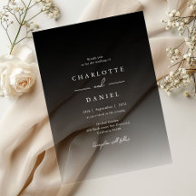 Casamento de Acrílico com Gradiente Preto Elegante