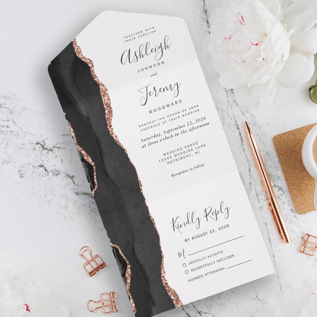 Casamento de Agata Dourada com Rosa preto moderno (Criador carregado)