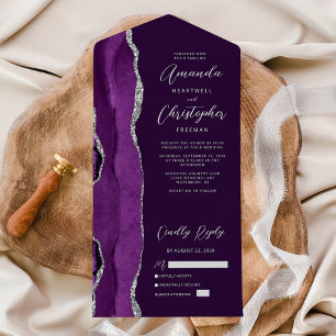 Casamento de Ágata Roxa Prata Ameixa