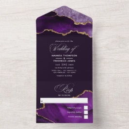Casamento de Agato Roxo e Dourado Tudo em Um Convi