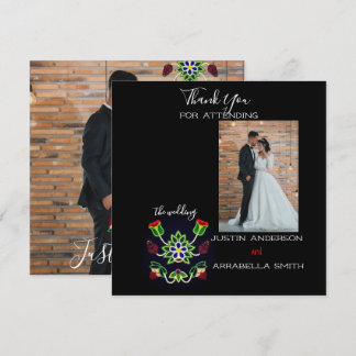 Casamento de Agradecimento Preto Floral Morango Oj