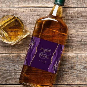 Casamento de Ameixa Ágata Dourada Roxa Elegante