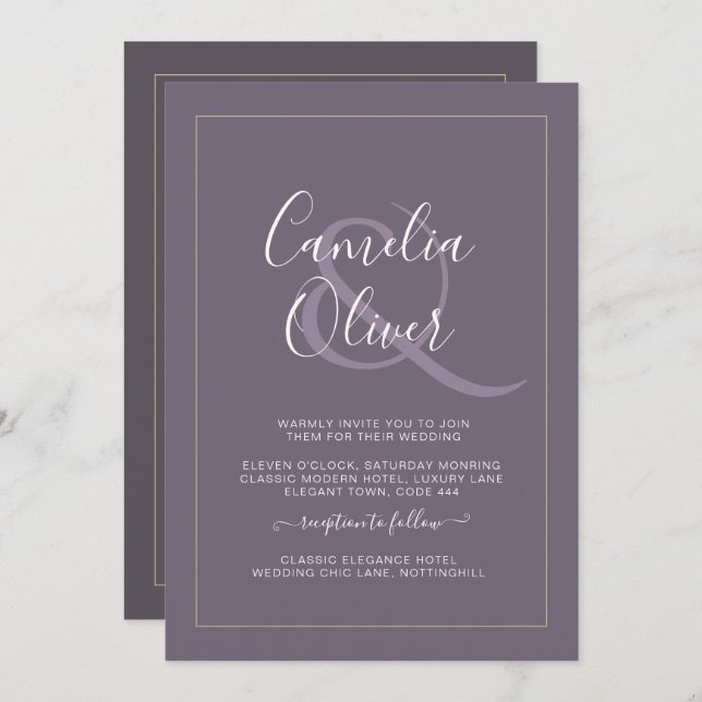 Casamento de Ampersand Monocromático Moderno All-i (Frente/Verso)