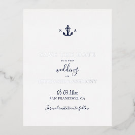 Casamento de Âncora Azul Marinho Náutico Monograma
