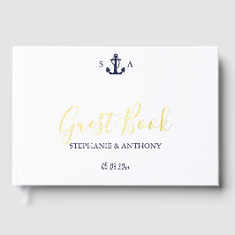 Casamento de Âncora Azul Marinho Náutico Monograma