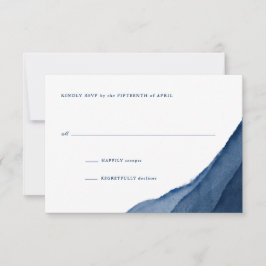 Casamento de Aquarela Azul Índigo RSVP