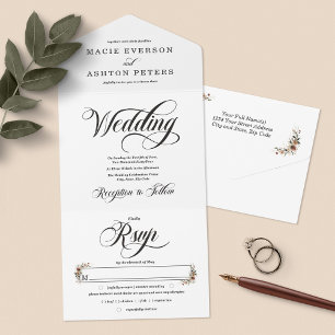 Casamento de Aquarela Branca Clássica Eteal Elegan