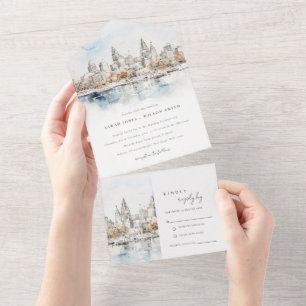 Casamento de Aquarela de Kansas City Missouri