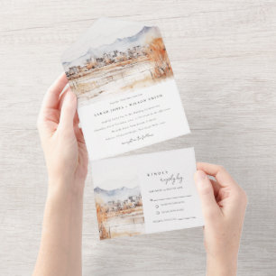 Casamento de Aquarela de Utah, no lago de sal míni