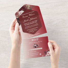 Casamento de Aquarela Floral Rosa-Rosa Elegante