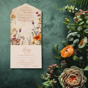 Casamento de Aquarela Floral Terracota de Flor Sil