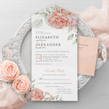 Casamento de Aquarela Rosa-Rosa Elegante