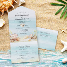 Casamento de Aquarelas Tropicais do Oceano