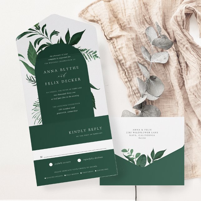 Casamento de Arca Botânica Verde Florestal Selvage (Criador carregado)