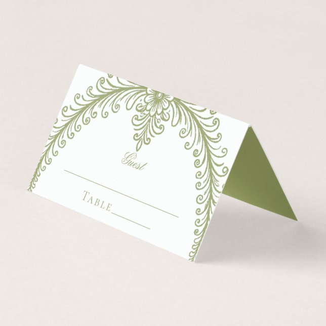 Casamento de Arca Flourish Francesa Verde Oleícola (Frente)