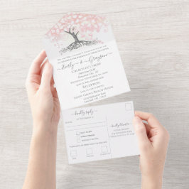 Casamento de Árvore de Folha de Coração Rosa-Blush