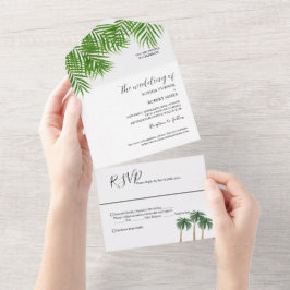 Casamento de Árvore de Palmeira com Aquarela Moder