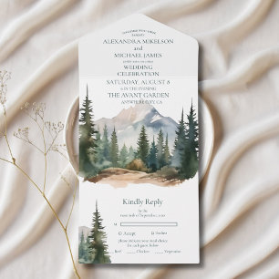 Casamento de Árvores Evergreen na Floresta Russa d