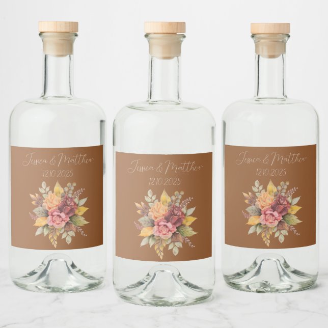 Casamento de Autumn Fall Terracotta Rustic Waterco (Garrafas)