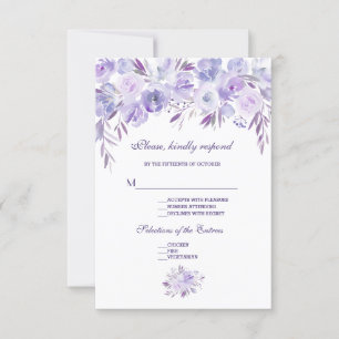Casamento de Azul Azul RSVP de Casamento de Púrpu