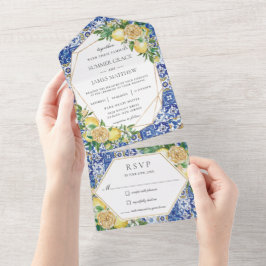 Casamento de Azulejos de mosaicos Florais com Lemo