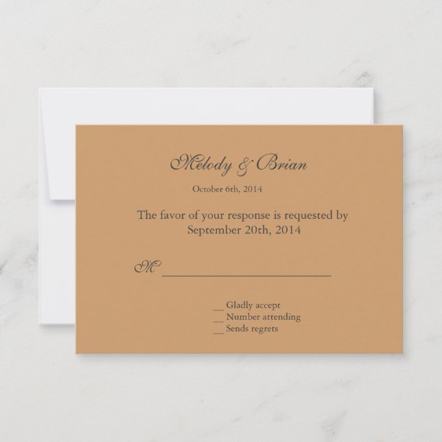 Casamento de bambu e fã de seda chinês RSVP (Frente)