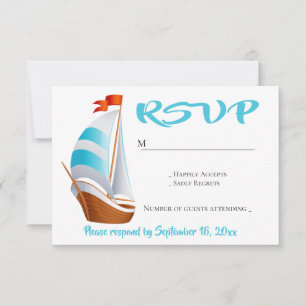 Casamento de Barco à Vela Azul Turquesa RSVP Náuti