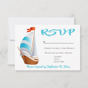 Casamento de Barco à Vela Azul Turquesa RSVP Náuti