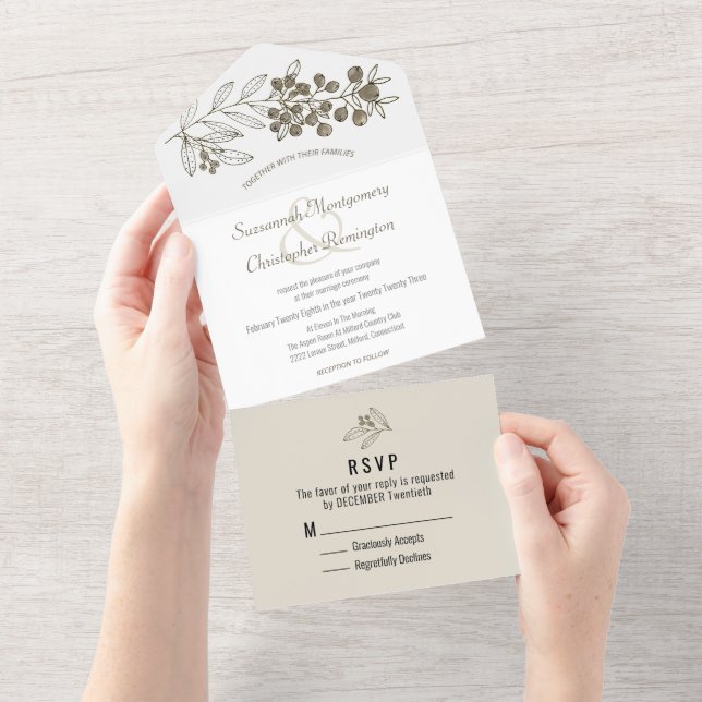 Casamento de Berry Leaf, fronteira castanha e mini (Aba destacável)