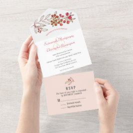 Casamento de Berry Leaf, fronteira laranja, minima