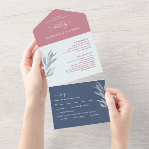 Casamento de Berry Moderno e Azul com RSVP Perfura