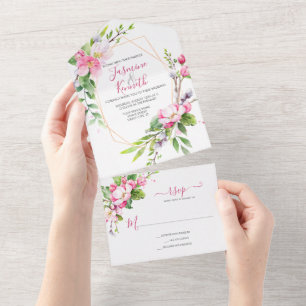 Casamento de Blossomas de Maçã Rosa e Branca