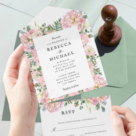 Casamento de Blush Peonies Hydrangea Eucalyptus