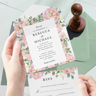 Casamento de Blush Peonies Hydrangea Eucalyptus