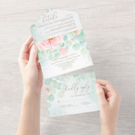 Casamento de Blush Peony Greenery Eucalyptus Water