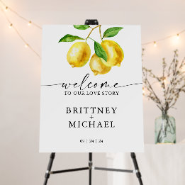 Casamento de Boas-vindas à Lemon Citrus Watercolor