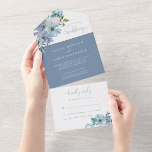 Casamento de Boho com Cor de Água Floral Azul Eleg