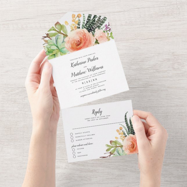 Casamento de Boho do Jardim de Suculência Elegante (Tearaway)