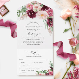 Casamento de Boho Floral Blush Blush Burgundy