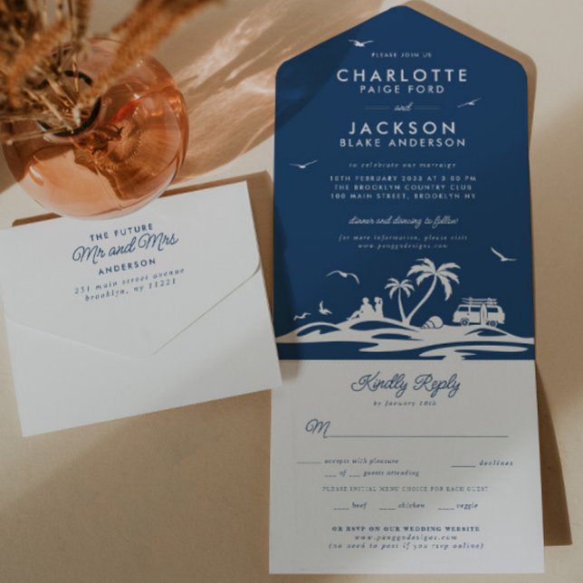 Casamento de Boho RSVP de praia tropical marinho a (Criador carregado)