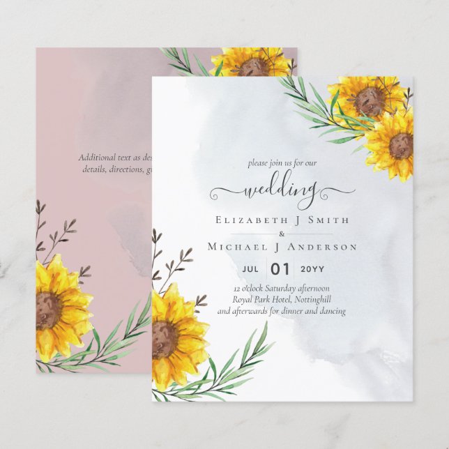 Casamento de Boho Russo Rosa-Rosa-Jardim (Frente/Verso)