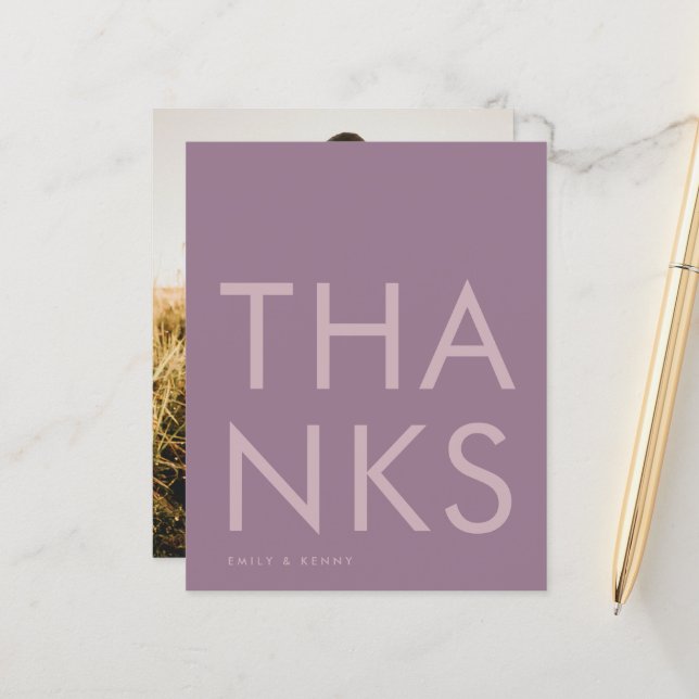 Casamento de Bold Monograma Moderno em Lilac Roxo (Frente/Verso In Situ)