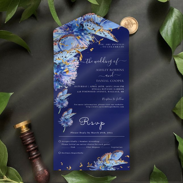 Casamento de Borboletas do Marinho Elegante (Criador carregado)