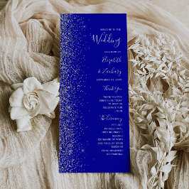 Casamento de Borda Glitter Azul Real Moderno