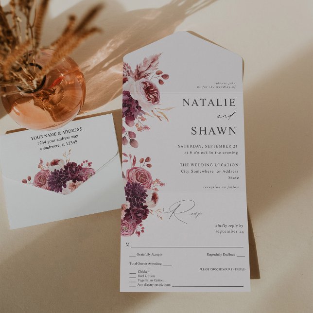 Casamento de Borgonha e Floral Rosa 8A (Criador carregado)