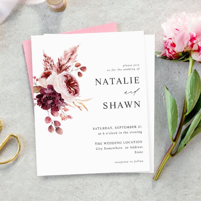 Casamento de Borgonha e Floral Rosa 8A (Criador carregado)