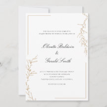 Casamento de Branqueamento Dourado Elegante Clássi