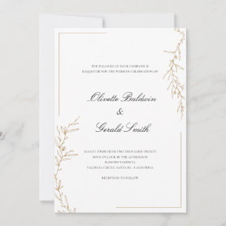 Casamento de Branqueamento Dourado Elegante Clássi