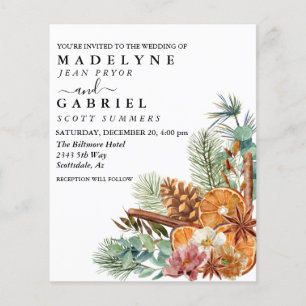 Casamento de Buquê de pinheiro de inverno